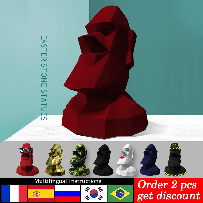 Decoración Moai de Isla de Pas - Art Craft Cardboard reseña y precio